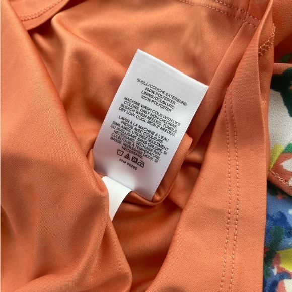 Express Orange Tropical Floral Summer Halter Top Mini Length Dress Size Medium - Picture 9 of 13